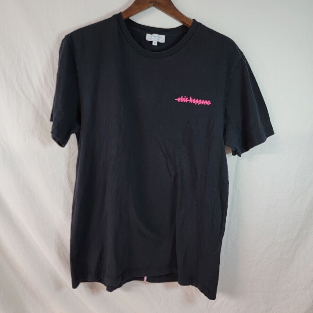 Fabrice Tardieu Unisex Sh!T Happens Shirt Black Size XL Pre Owned